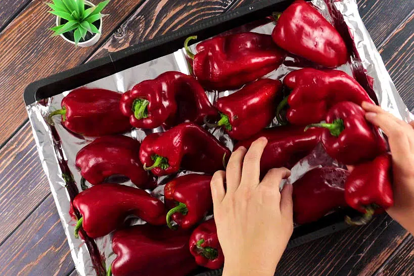 Baking The Red Peppers by Authentic Food Quest