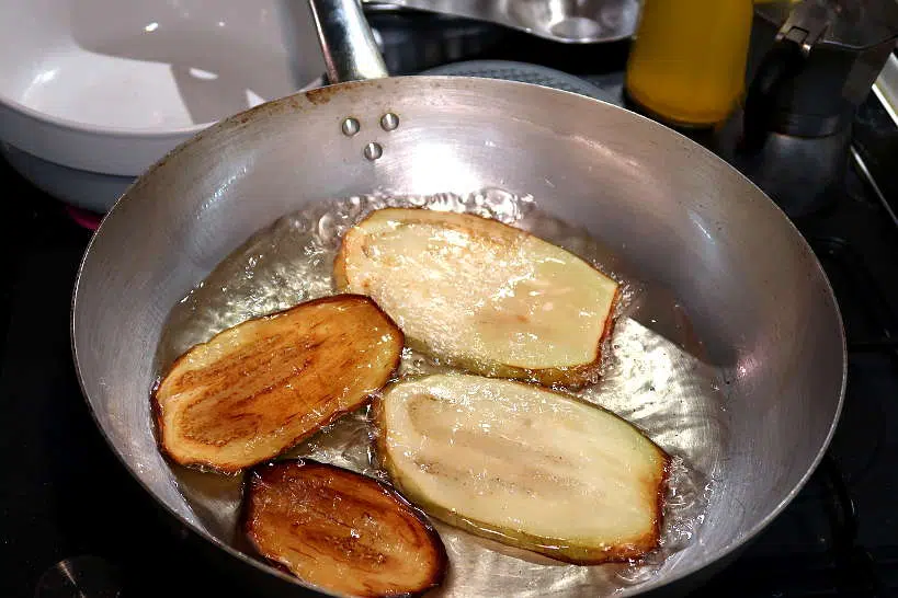 Eggplant Frying Sicily Pasta by Authentic Food Quest