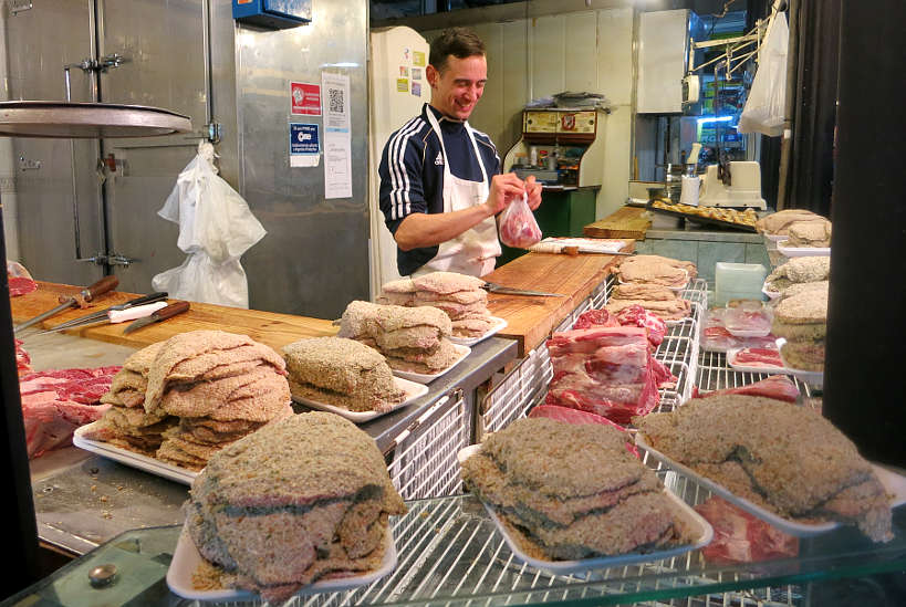 Preparation Milanesa in Argentina Mercado del Progreso Buenos Aires by Authentic Food Ques
