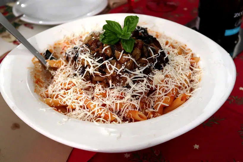 Serving Pasta alla Norma by Authentic Food Quest