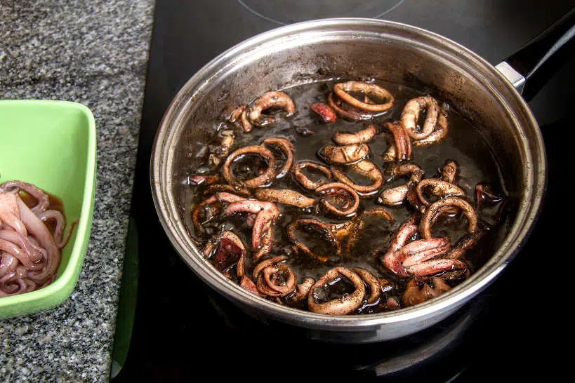 Cooking Octopus for ink Pasta by Authentic Food Quest