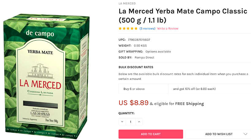 Yerba Marte Argentina Shop by Authentic Food Quest