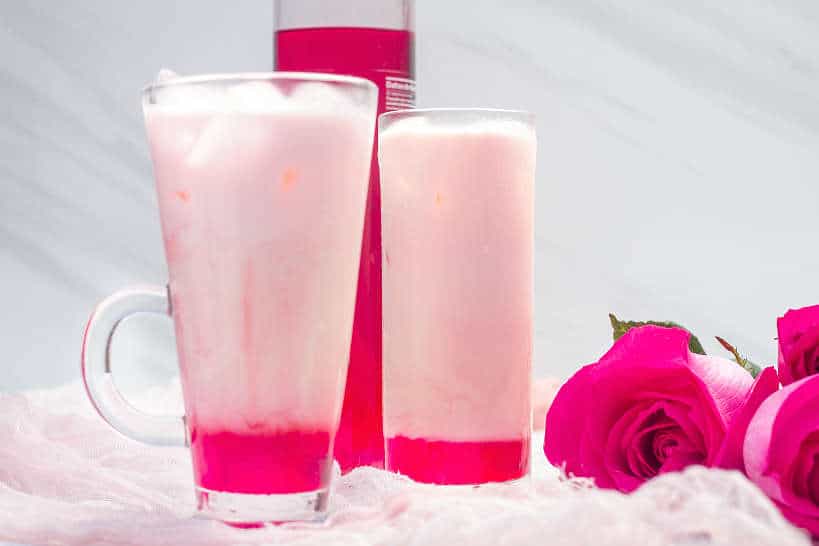 Rose Milk Syrup Drink by Authentic Food Quest
