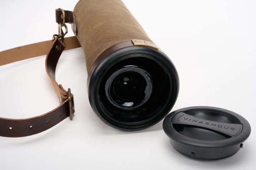 Vinarmour Single Bottle Carrier Luxury Leather Wine Bag by Authentic Food Quest