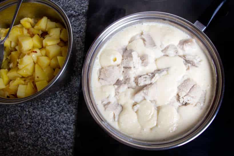 Mix cod with cream Bacalhau De Natas by Authentic Food Quest