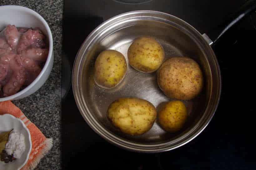 boil potatoes Polvo à lagareiro by Authentic Food Quest