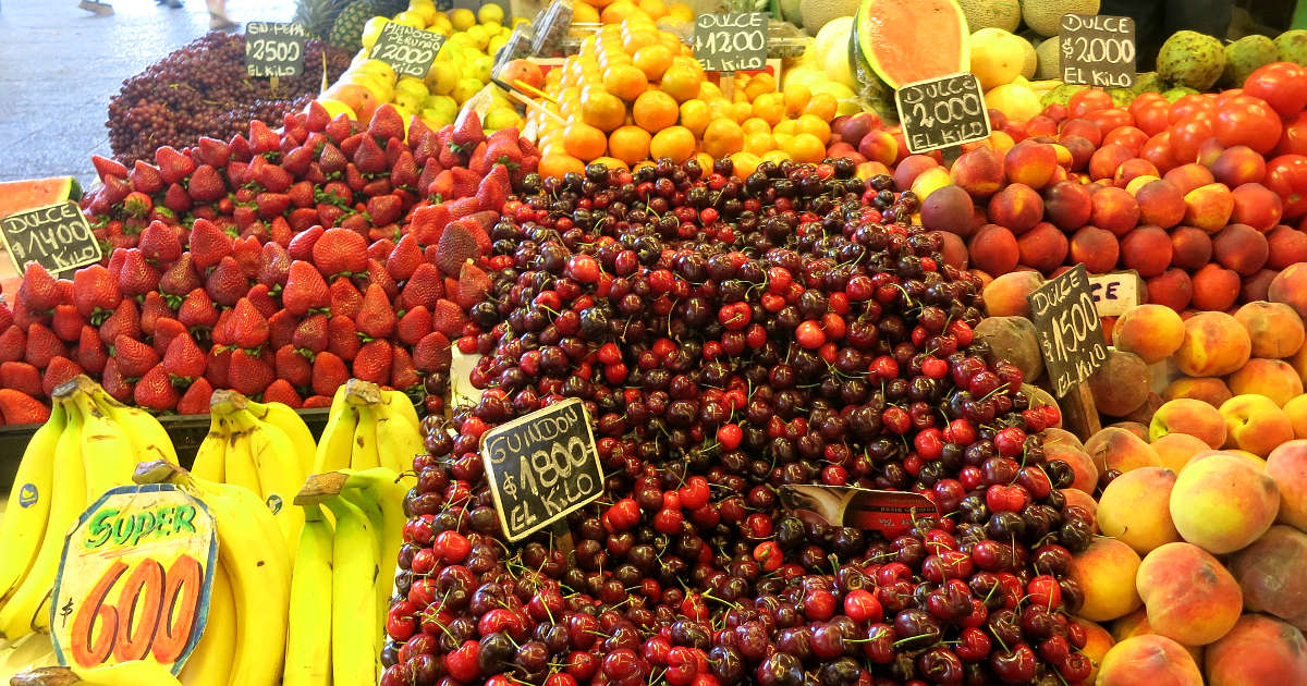 Chilean fruits at Santiago Market by Authentic Food Quest