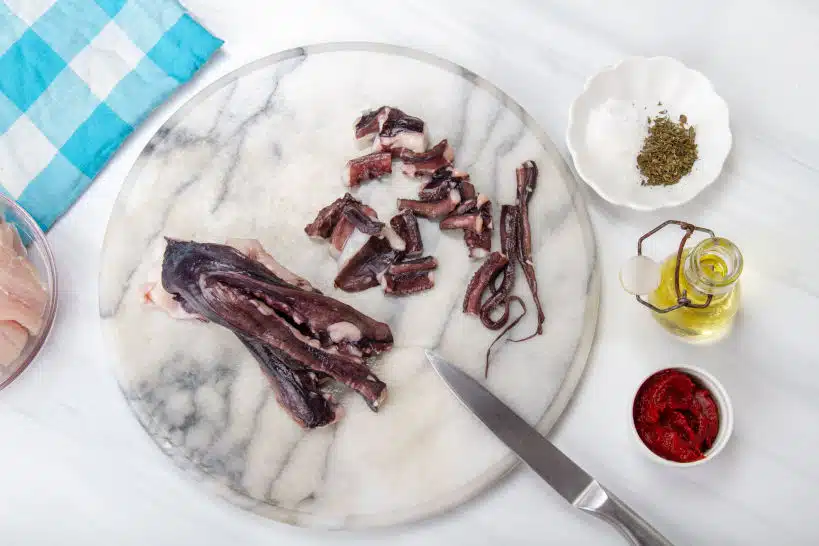 Chopping Octopus Paila Marina Recipe Authentic Food Quest