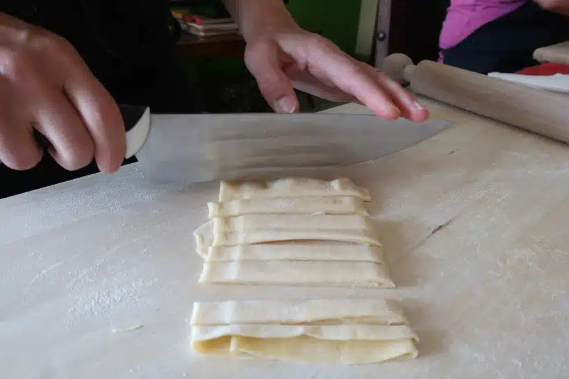 Cutting Pasta Dough Bologna Cooking Class Authentic Food Quest
