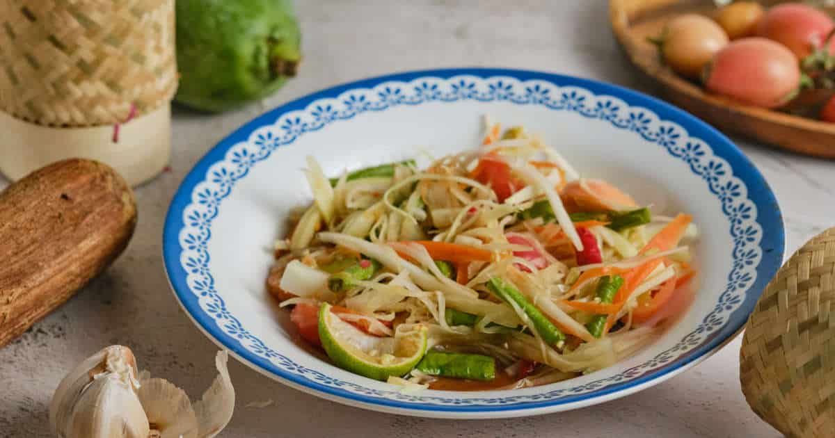 Celebrating Lao new year with green papaya salad 