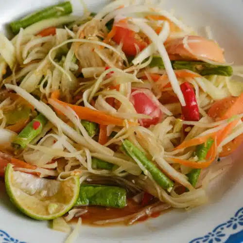 Tum Mak Hoong Laos Papaya Salad by Authentic Food Quest