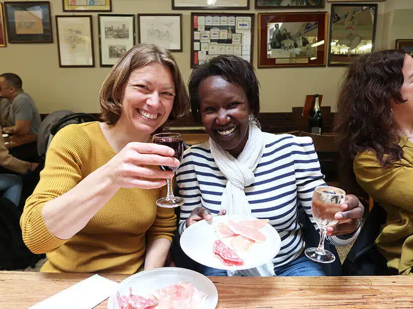 Rosemary and Claire Wine Tasting Bologna by Authentic Food Quest