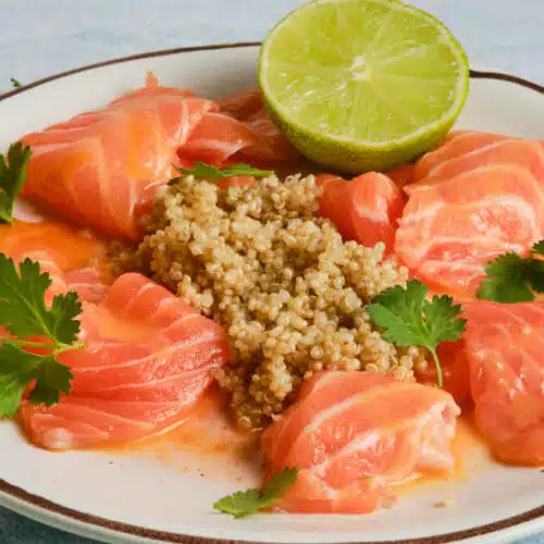 Salmon Sashimi Quinoa Tiradito Recipe by Authentic Food Quest