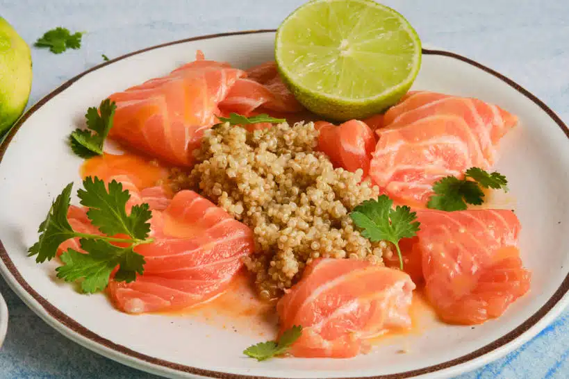 Salmon Sashimi Quinoa Tiradito Recipe by Authentic Food Quest