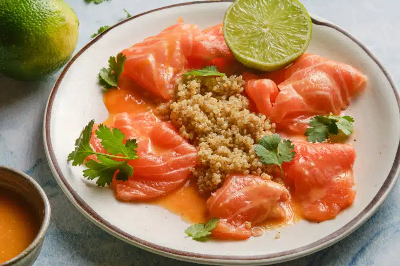 Sashimi Quinoa Salmon Tiradito by Authentic Food Quest